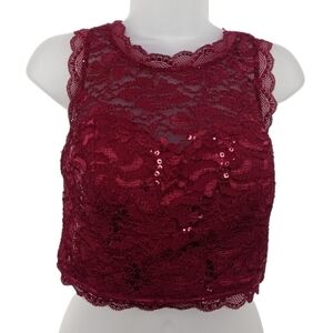 My Michelle Lace Crop Top w/ Sequins Sz 7